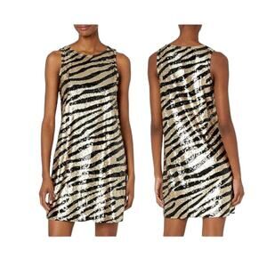 Sexy Trina Turk Women's Zebra Sequin Dress Size  New